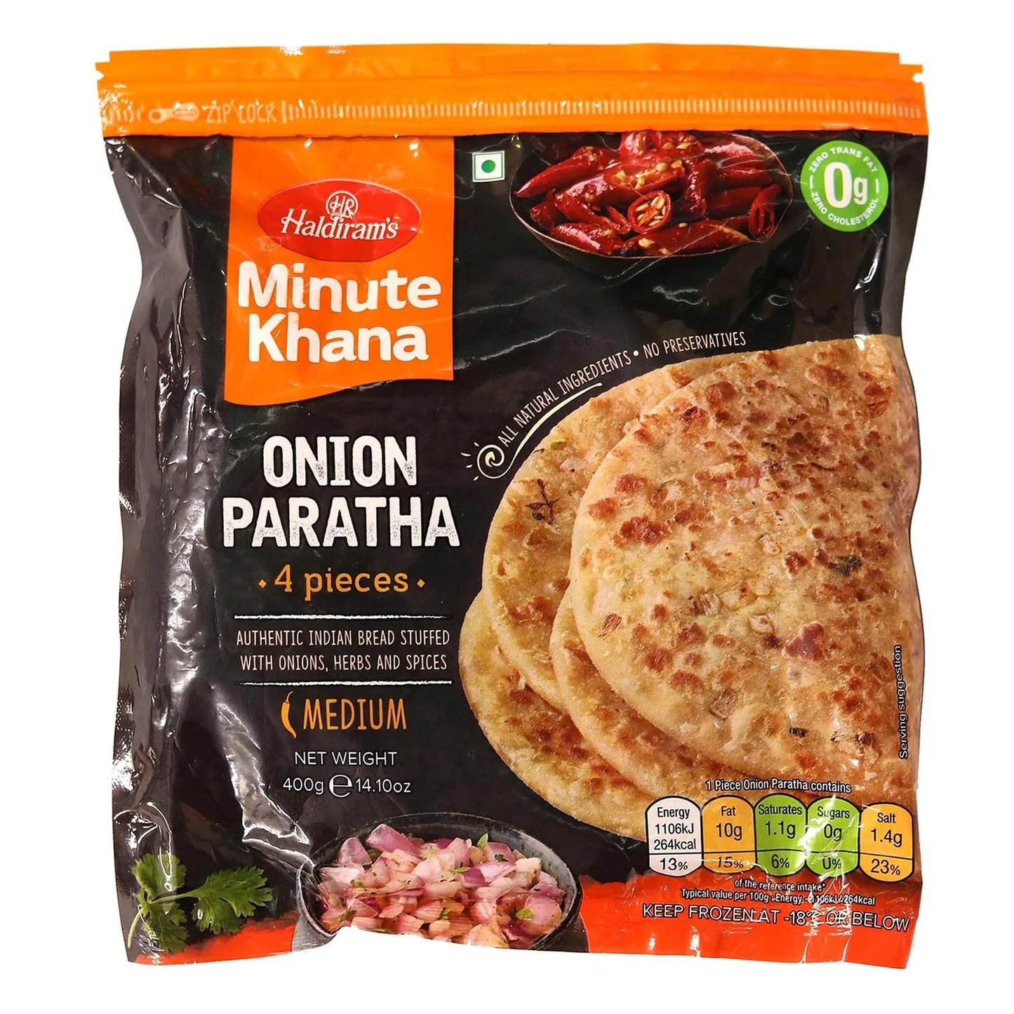 Haldiram Onion Paratha 400 gm 4 pcs