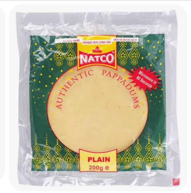 Natco Pappadoms(Papad)Plain 200G