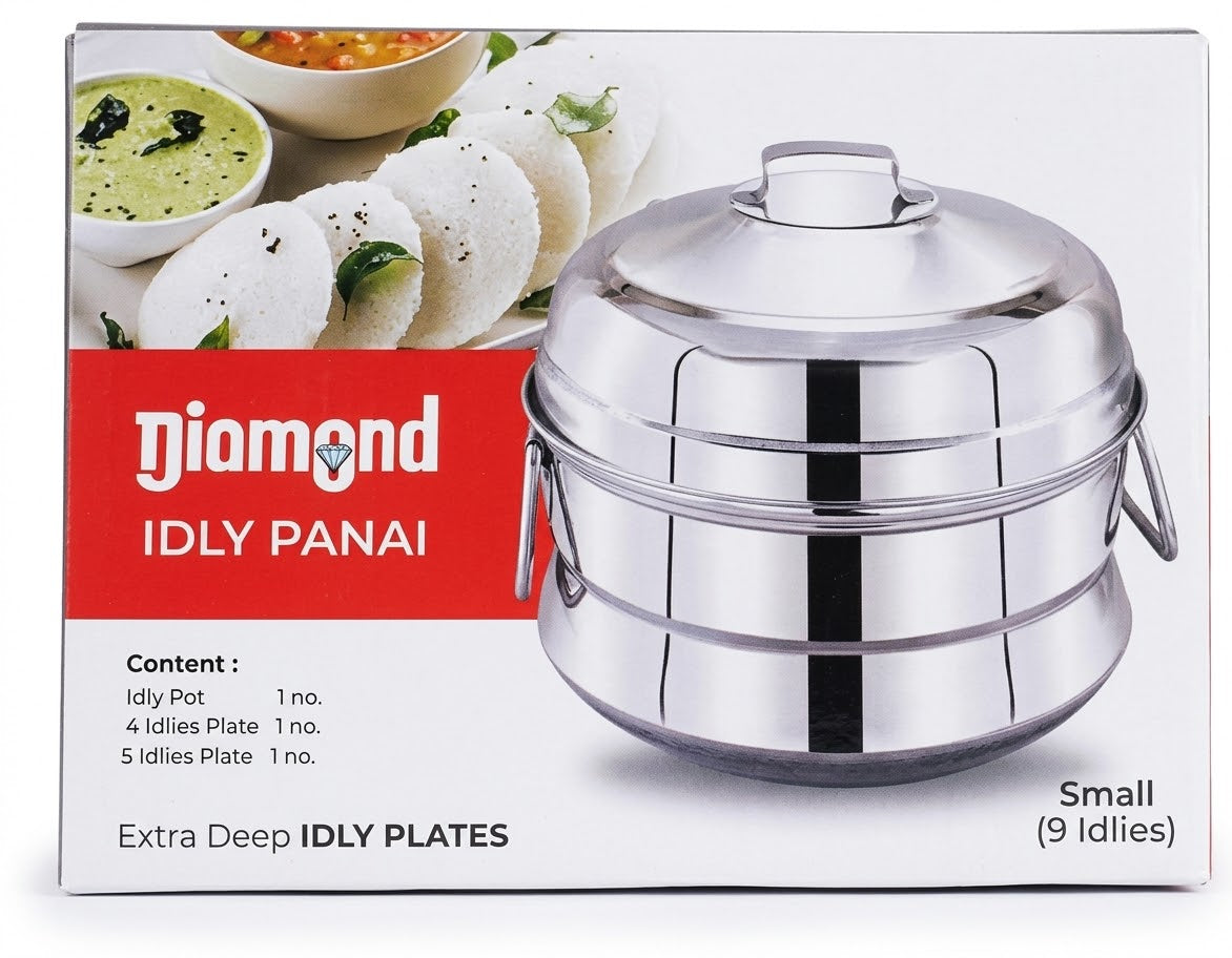 Diamond Steel Idly Pot Small (9 Idly)