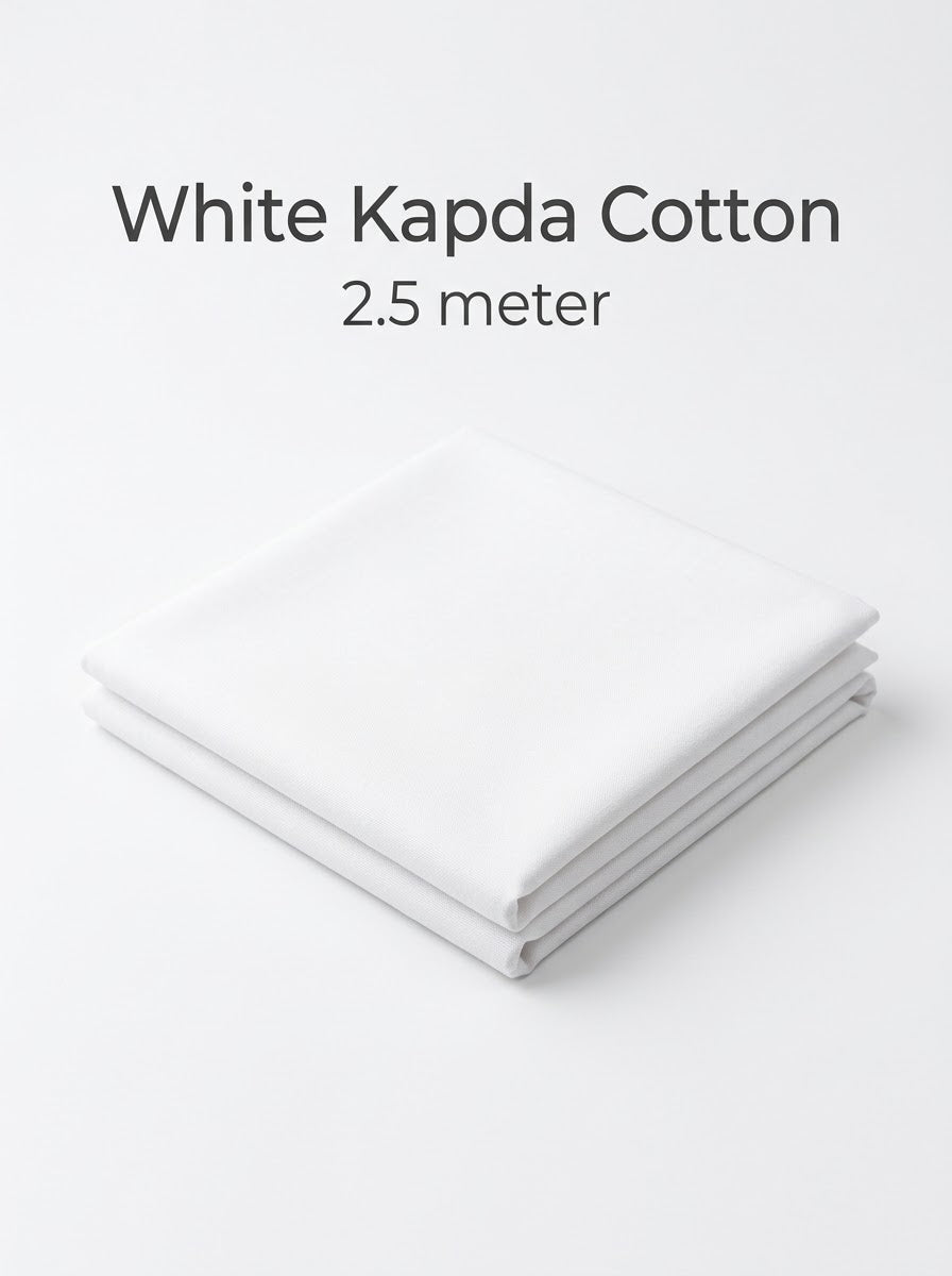 White Kapda Cotton 2.5 meter