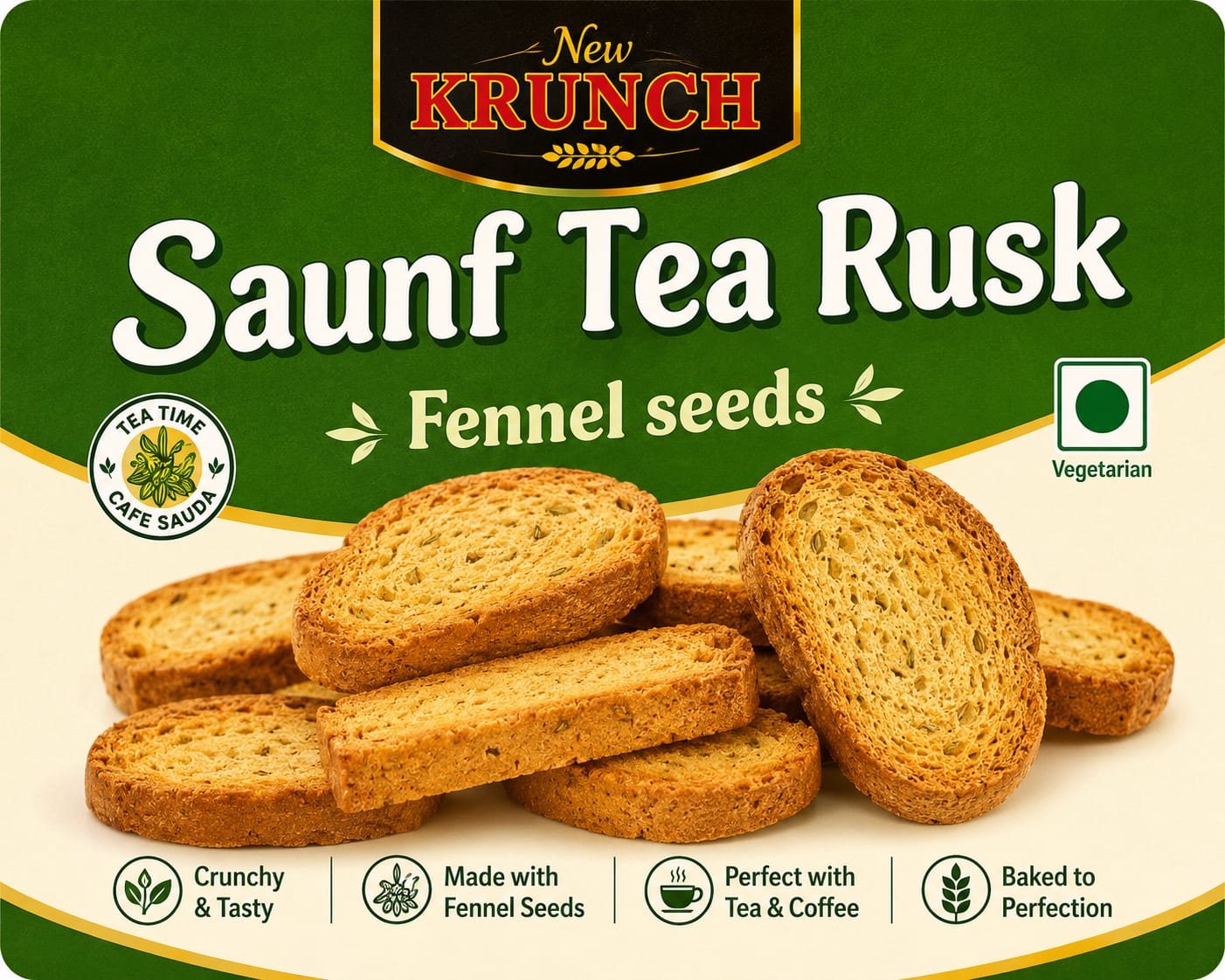 Krunch Saunf Tea Rusk 200g