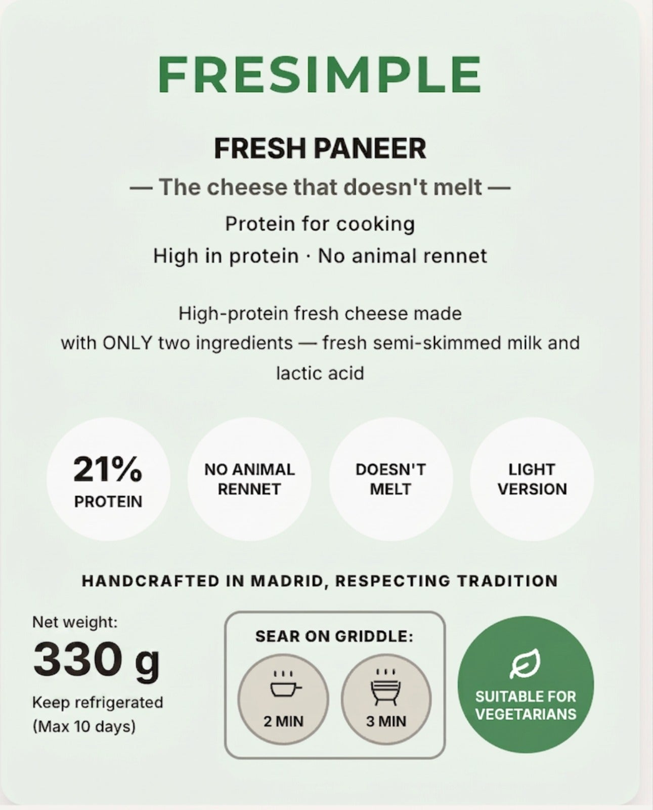 Fresimple Paneer Lite (Semi-Fat) 330 gm
