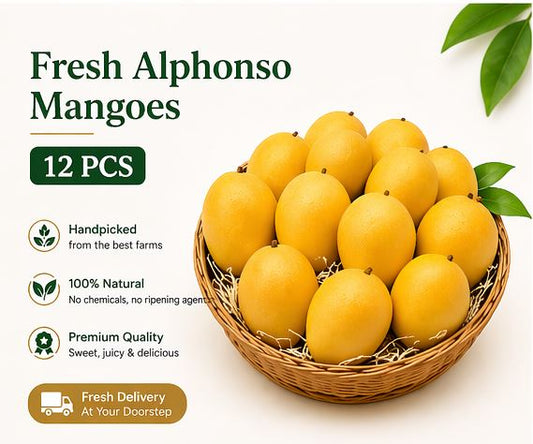 Fresh Alphonso Mango - 12 pcs