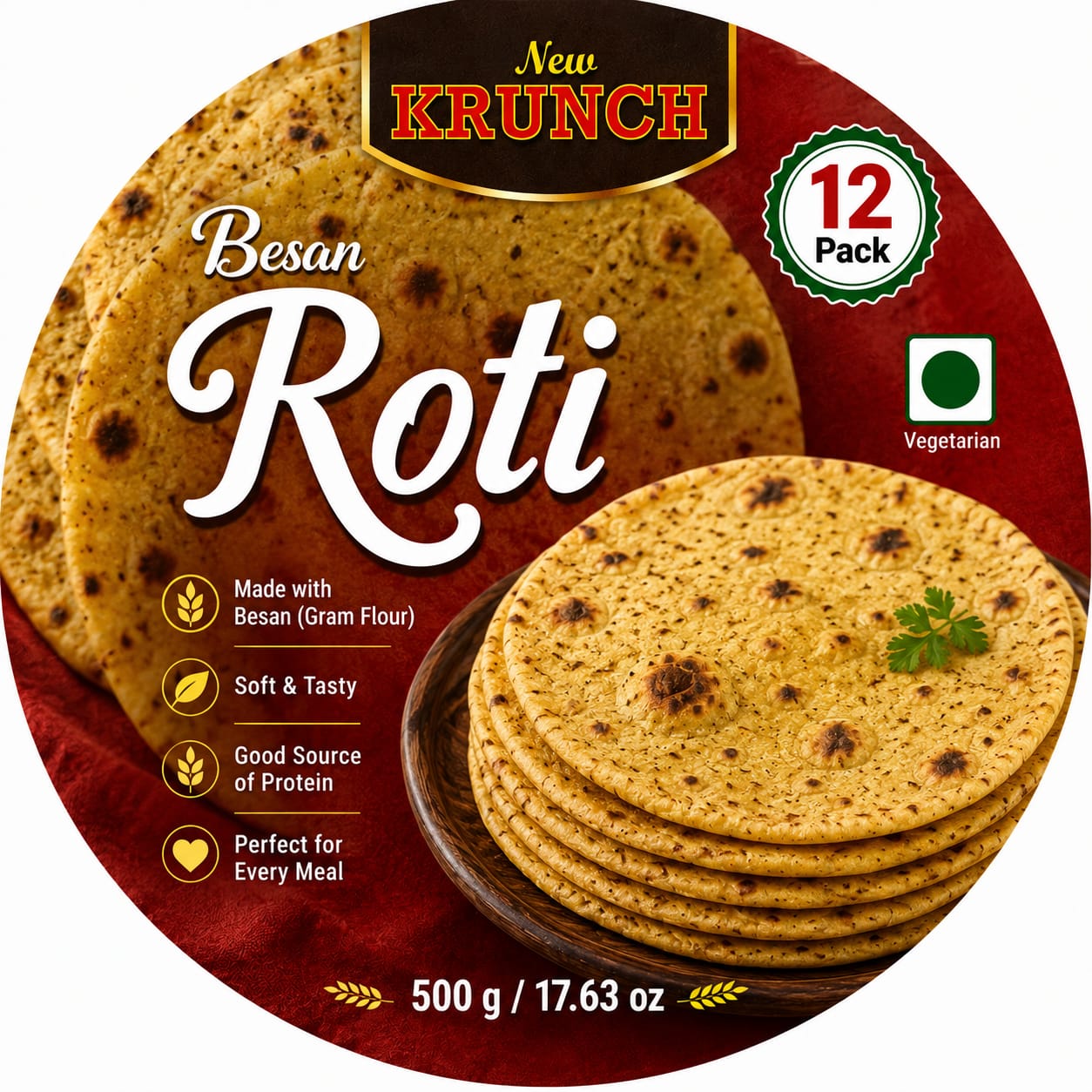 Krunch Besan Roti 12 Pcs