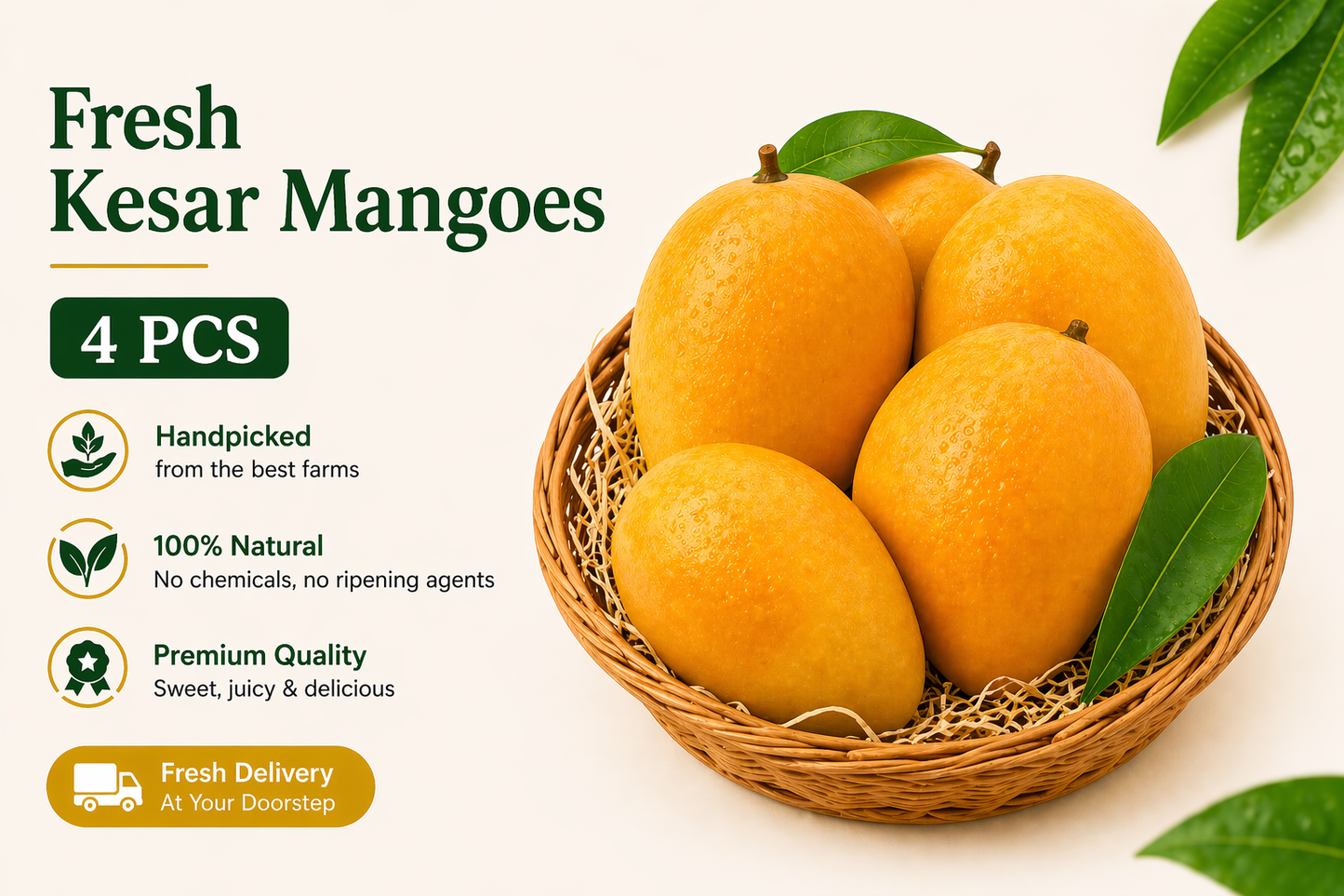 Kesar Mango 4 pcs