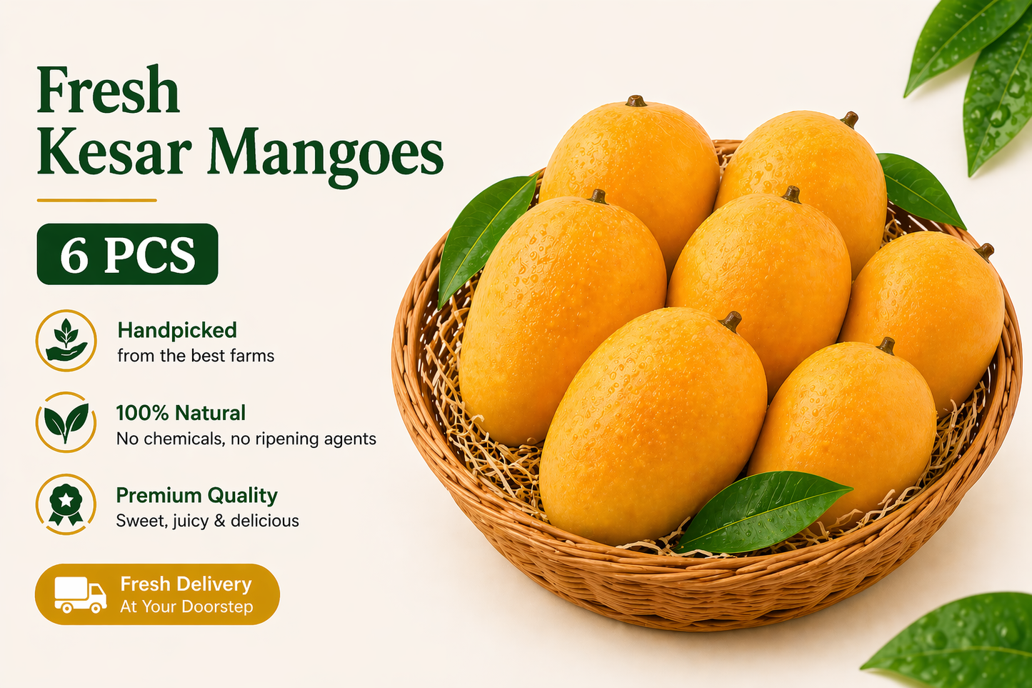 Kesar mango 6 pcs