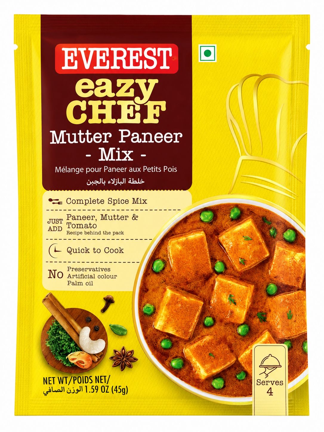 EAZY CHEF Mutter Paneer Mix 45 gr