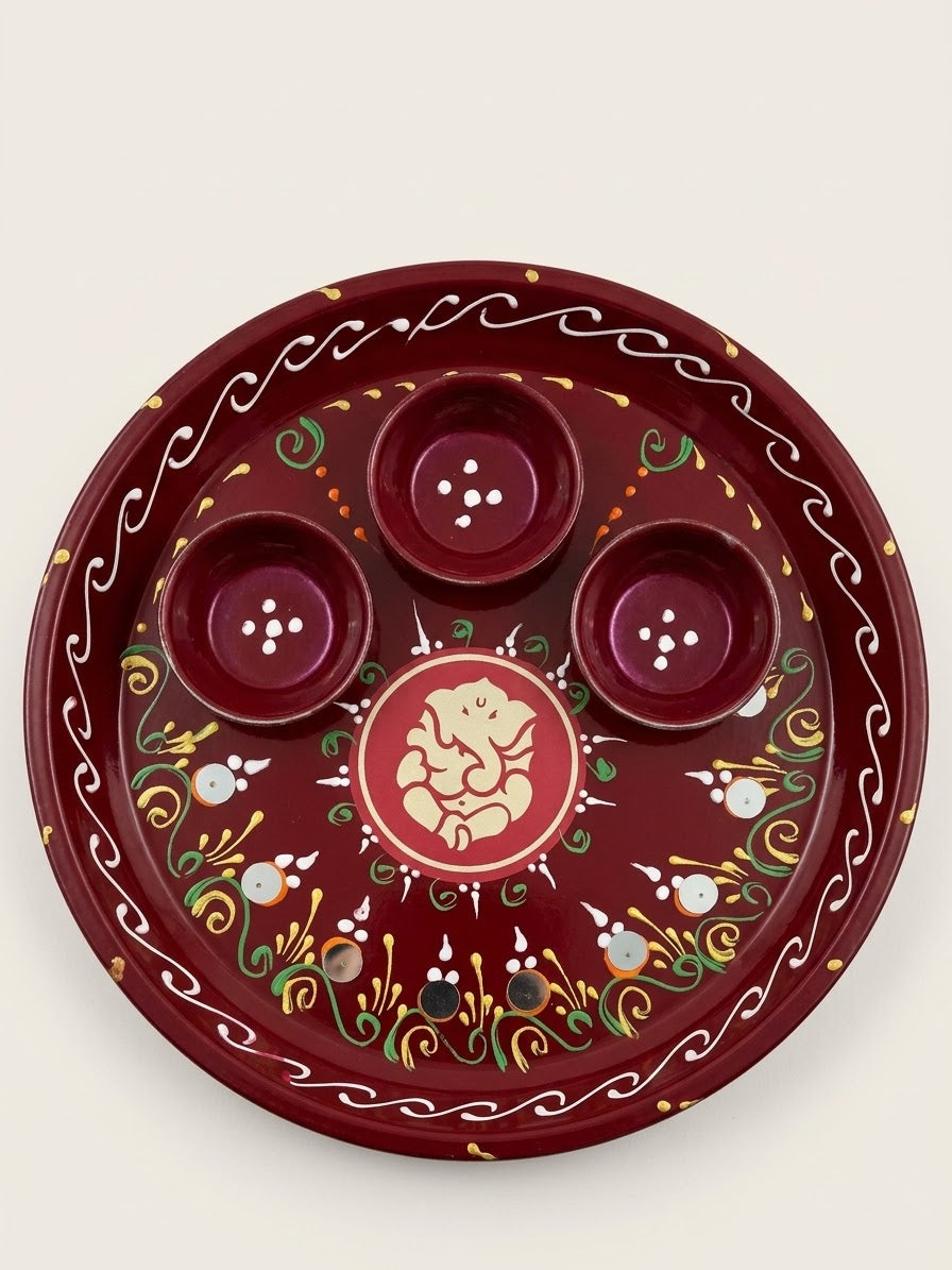 Decorative Pooja Plate Medium