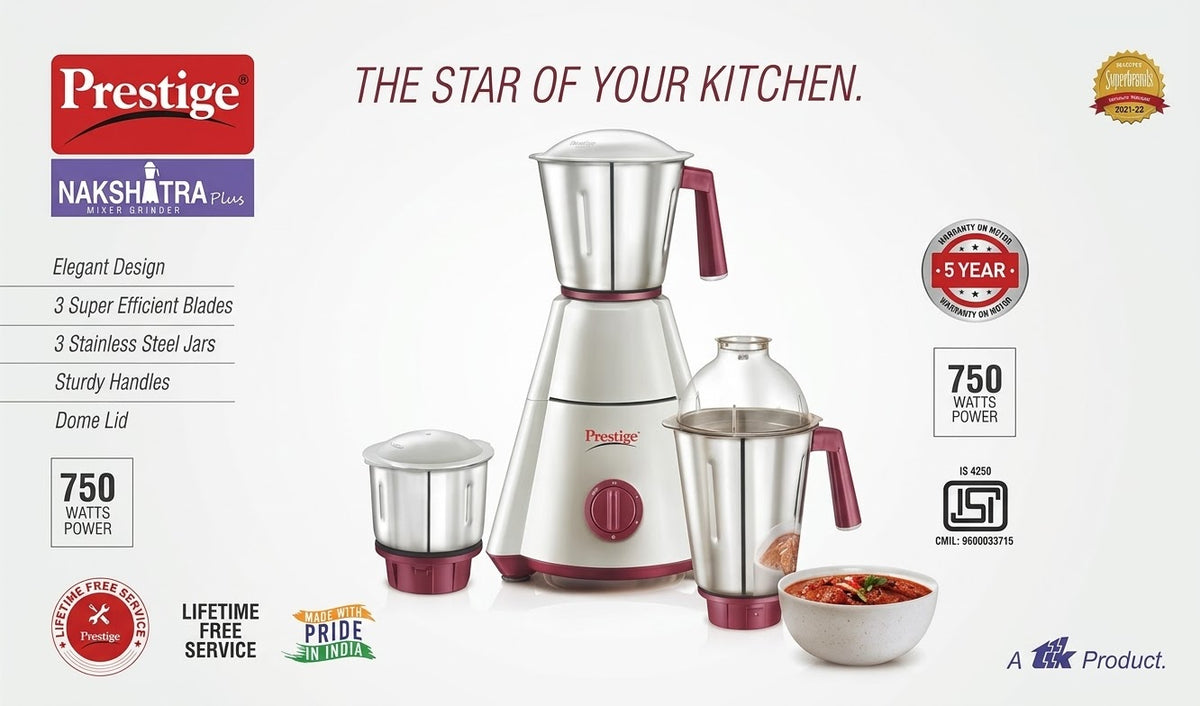 Prestige Nakshatra Mixer Grinder 750 Watts