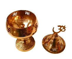 Brass Akhand Jyot With Cover