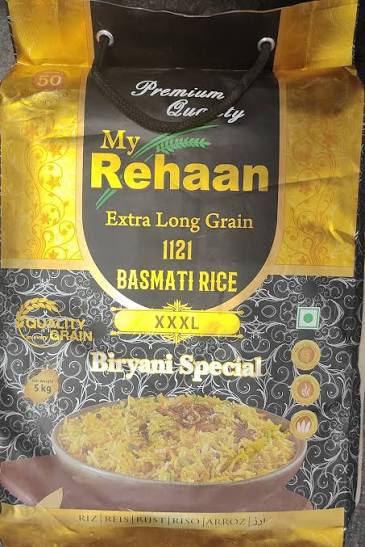 Rehaan Extra Long Grain 1121 Basmati Rice Xxxl 5 K