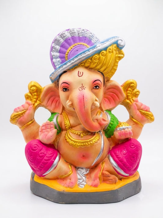 Clay Murti Ganesh Idol Colour  12 inch