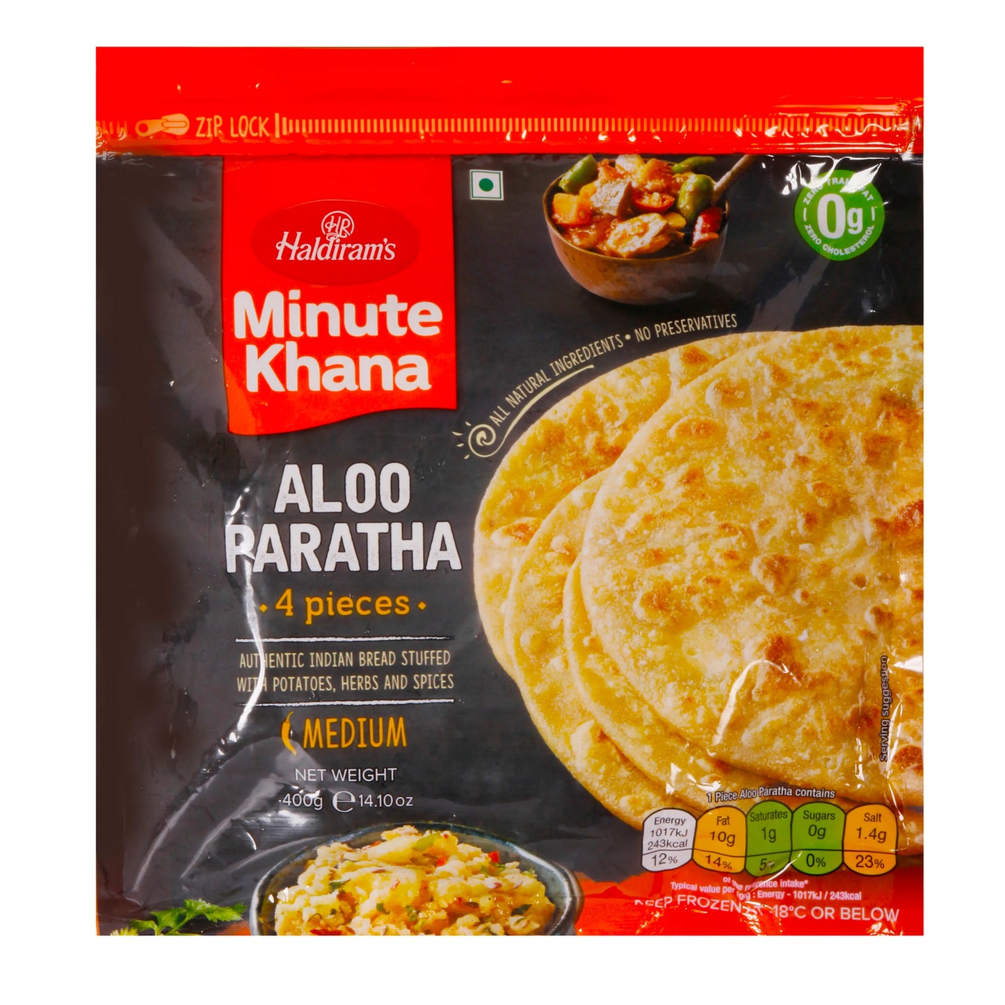 Haldiram Aloo Paratha 400 gm 4 pcs